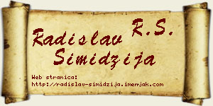 Radislav Simidžija vizit kartica